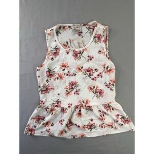 Como Vintage Peplum Floral Top Women's XS Casual Beach Vacation Weekend
